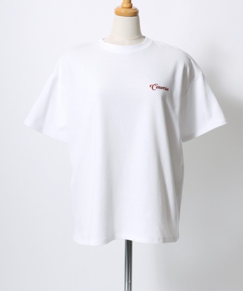 CONVERSE(コンバース)の「CONVERSE(コンバース)ドライ素材 シューズグラフィックバックプリントTシャツ レディース(Tシャツ/カットソー・レディース・グリーン/オフホワイト/ネイビー/スミクロ・M/L)」の15枚目の写真
