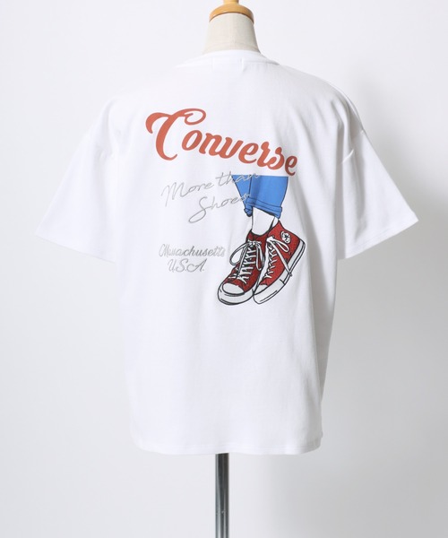 CONVERSE(コンバース)の「CONVERSE(コンバース)ドライ素材 シューズグラフィックバックプリントTシャツ レディース(Tシャツ/カットソー・レディース・グリーン/オフホワイト/ネイビー/スミクロ・M/L)」の13枚目の写真