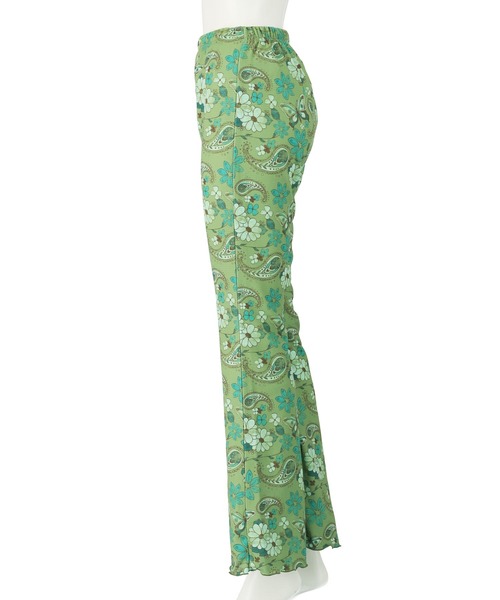 anap mimpi（アナップミンピ）の「レトロ フラワー ワッフル フレア 裾メロウ パンツ（その他パンツ・レディース・ミント/オレンジ・FREE）」の10枚目の写真