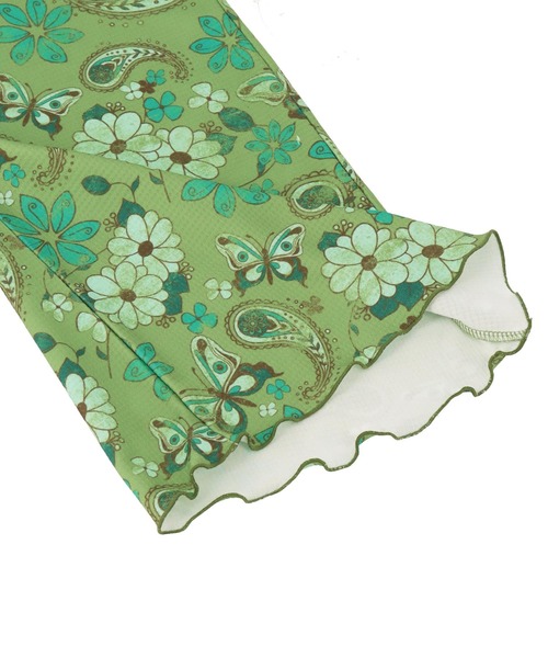 anap mimpi（アナップミンピ）の「レトロ フラワー ワッフル フレア 裾メロウ パンツ（その他パンツ・レディース・ミント/オレンジ・FREE）」の13枚目の写真