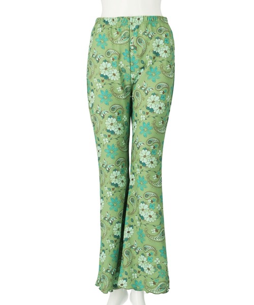 anap mimpi（アナップミンピ）の「レトロ フラワー ワッフル フレア 裾メロウ パンツ（その他パンツ・レディース・ミント/オレンジ・FREE）」の14枚目の写真