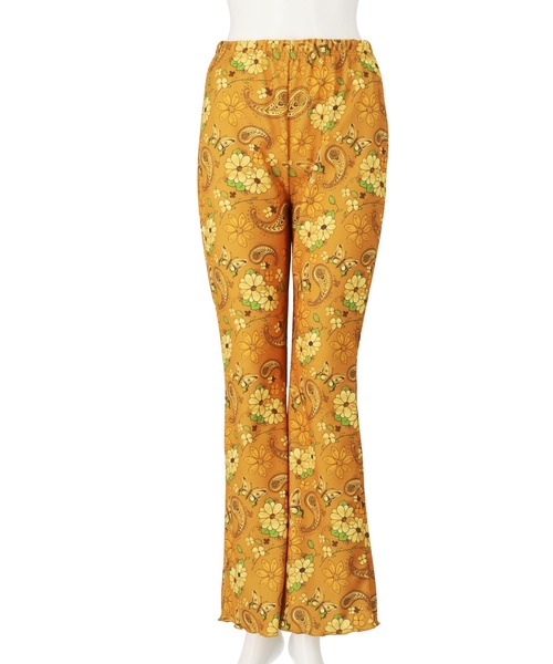 anap mimpi（アナップミンピ）の「レトロ フラワー ワッフル フレア 裾メロウ パンツ（その他パンツ・レディース・ミント/オレンジ・FREE）」の15枚目の写真