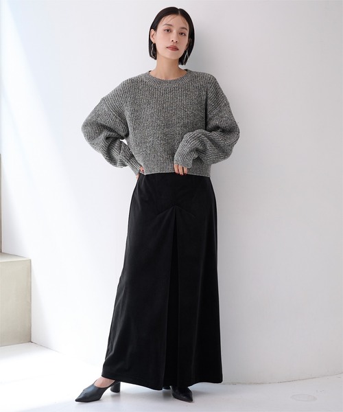 UR'S(ユアーズ)の「クルーネッククロップドニット(ニット/セーター・レディース・アイボリー/ピンク/グレー・S/M/L)」の15枚目の写真