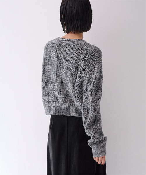 UR'S(ユアーズ)の「クルーネッククロップドニット(ニット/セーター・レディース・アイボリー/ピンク/グレー・S/M/L)」の17枚目の写真