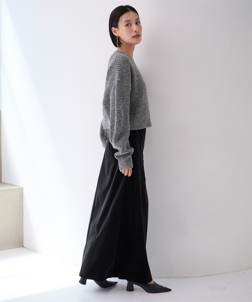 UR'S(ユアーズ)の「クルーネッククロップドニット(ニット/セーター・レディース・アイボリー/ピンク/グレー・S/M/L)」の20枚目の写真