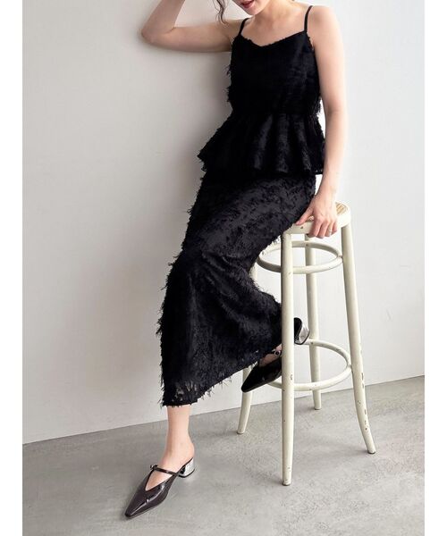 LAGUNAMOON（ラグナムーン）の「カットジャガードナロースカート（スカート・レディース・ブラック/アイボリー・SMALL/MEDIUM）」の22枚目の写真