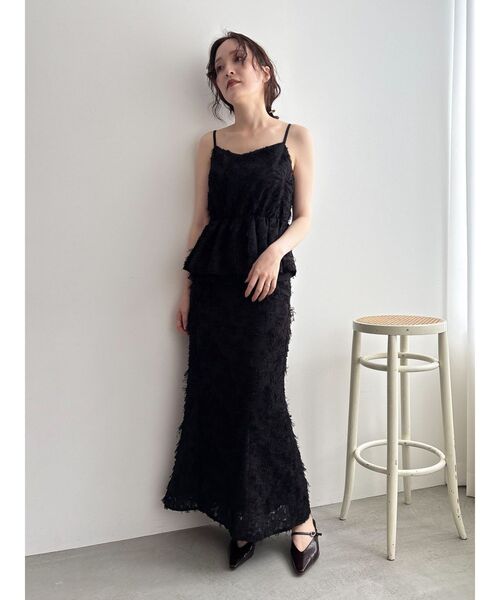 LAGUNAMOON（ラグナムーン）の「カットジャガードナロースカート（スカート・レディース・ブラック/アイボリー・SMALL/MEDIUM）」の13枚目の写真