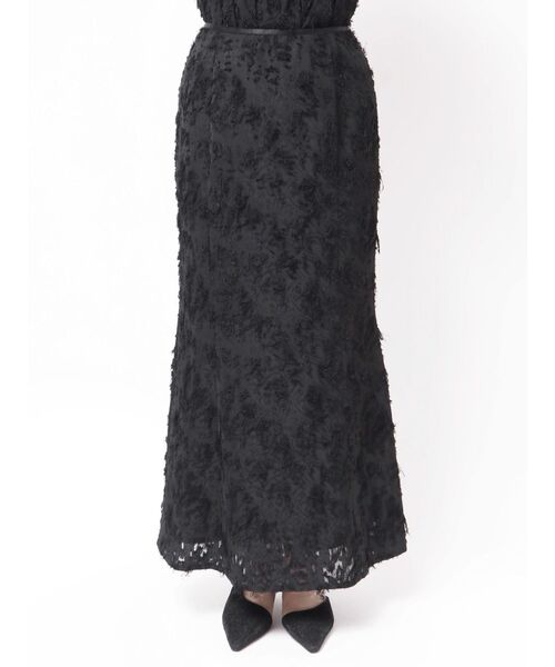 LAGUNAMOON（ラグナムーン）の「カットジャガードナロースカート（スカート・レディース・ブラック/アイボリー・SMALL/MEDIUM）」の15枚目の写真