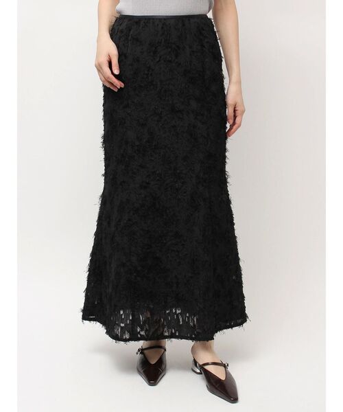 LAGUNAMOON（ラグナムーン）の「カットジャガードナロースカート（スカート・レディース・ブラック/アイボリー・SMALL/MEDIUM）」の6枚目の写真