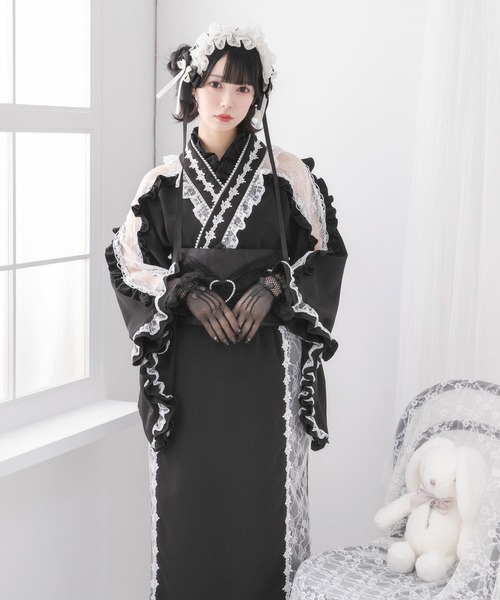 バラパール十字架レースフリル浴衣（浴衣）｜DearMyLove（ディア