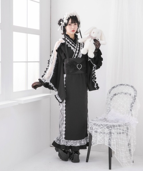 浴衣 はしごレース フリル Dearmylove 浴衣 ゴスロリ 浴衣 with gloves