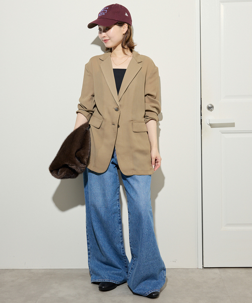 SLOBE IENA（スローブイエナ）の「VINTAGE VIYELLA ジャケット（テーラードジャケット・レディース・ベージュ/ブラック・FREE）」の3枚目の写真