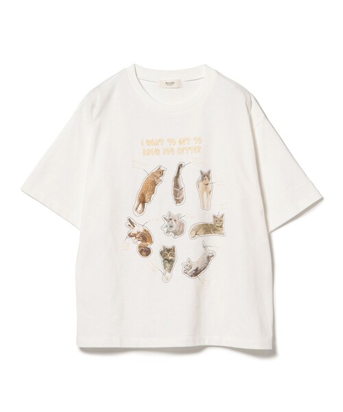 BEAMS HEART（ビームスハート）の「ネコ フォト コラージュ Tシャツ（Tシャツ/カットソー・レディース・オフホワイト/ブラック/ホワイト系その他5/ブラック系その他4・FREE）」の2枚目の写真