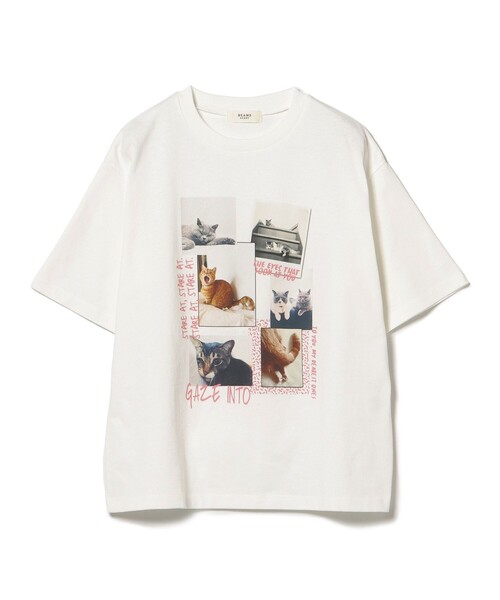 BEAMS HEART（ビームスハート）の「ネコ フォト コラージュ Tシャツ（Tシャツ/カットソー・レディース・オフホワイト/ブラック/ホワイト系その他5/ブラック系その他4・FREE）」の5枚目の写真