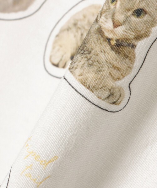 BEAMS HEART（ビームスハート）の「ネコ フォト コラージュ Tシャツ（Tシャツ/カットソー・レディース・オフホワイト/ブラック/ホワイト系その他5/ブラック系その他4・FREE）」の10枚目の写真