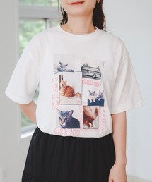 BEAMS HEART | ネコ フォト コラージュ Tシャツ(Tシャツ/カットソー)