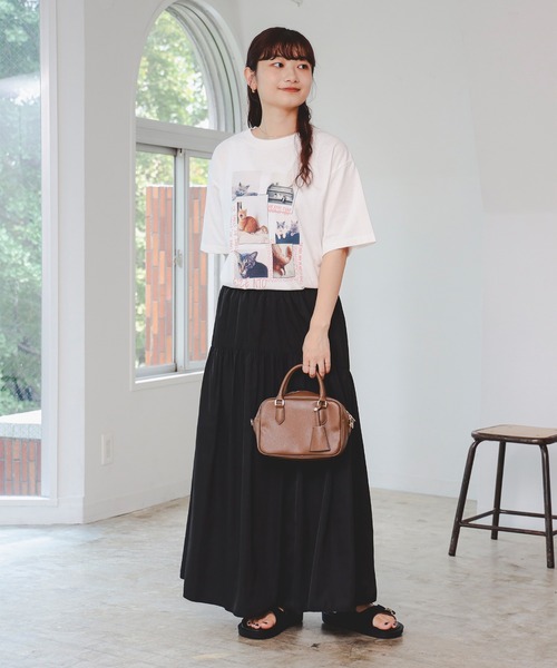 BEAMS HEART（ビームスハート）の「ネコ フォト コラージュ Tシャツ（Tシャツ/カットソー・レディース・オフホワイト/ブラック/ホワイト系その他5/ブラック系その他4・FREE）」の19枚目の写真