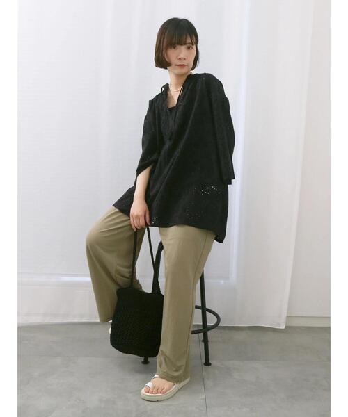 Samansa Mos2 blue（サマンサモスモスブルー）の「【Made in India】タッセル付ギャザーレースブラウス（シャツ/ブラウス・レディース・オフホワイト/パープル/ブラック・F）」の18枚目の写真