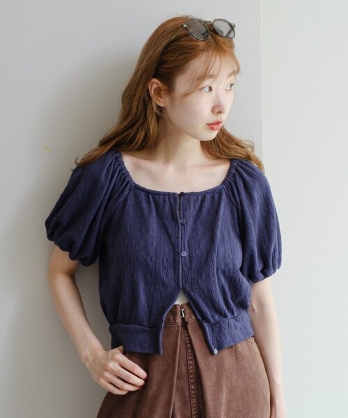 セール】【2WAY】ケーブルカットトップス（Tシャツ/カットソー