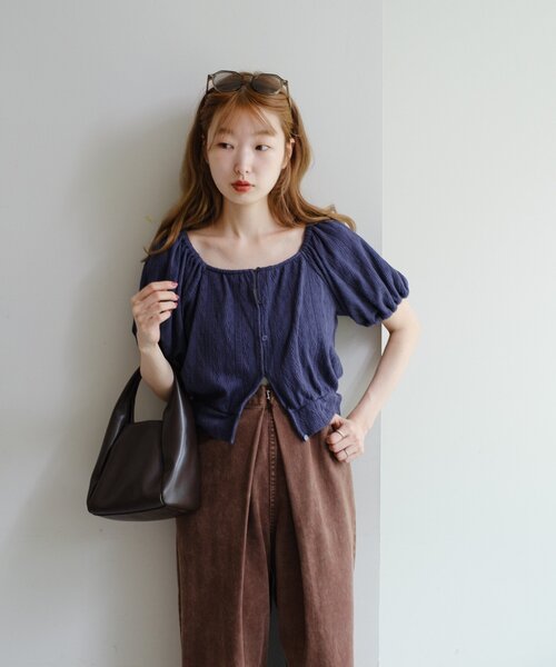 セール】【2WAY】ケーブルカットトップス（Tシャツ/カットソー