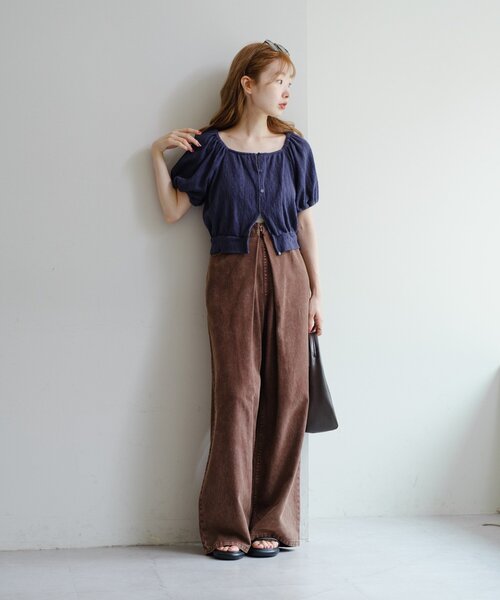 セール】【2WAY】ケーブルカットトップス（Tシャツ/カットソー