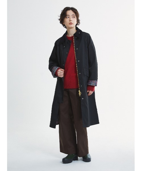 Barbour ステンカラーコート サイズ40 黒 Barbour ステンカラーコート コート 「BURGHLEY / バーレー