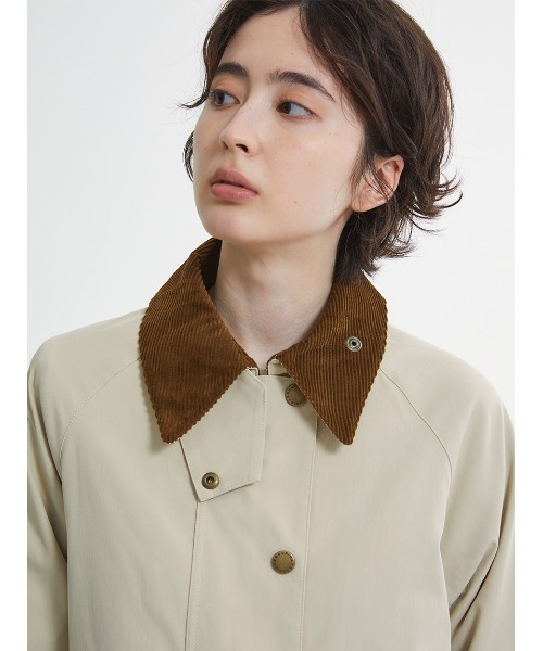 Barbour（バブアー）の「【CALDBECK / カルドベック】 ノンワックス コート"Japan Exclusive"（ステンカラーコート・レディース・ブラック/ライトベージュ/カーキ・SMALL/MEDIUM/LARGE）」の14枚目の写真