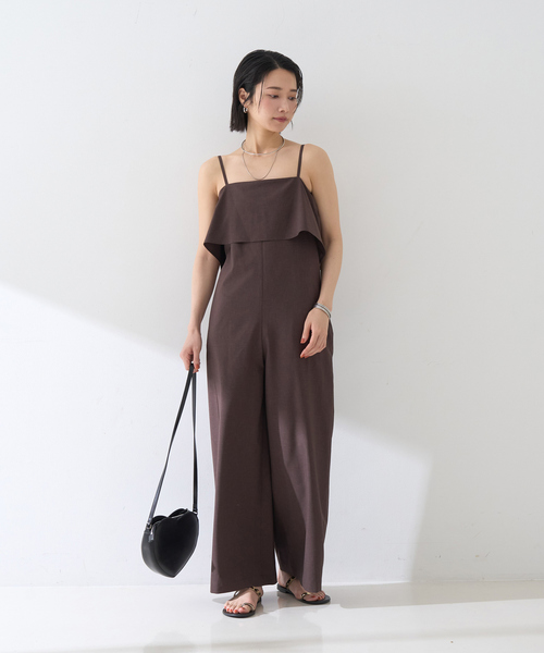 Rouge vif（ルージュヴィフ）の「フレアストレートワイドサロペット（サロペット/オーバーオール・レディース・ブラウン/グレー・38/36）」の12枚目の写真
