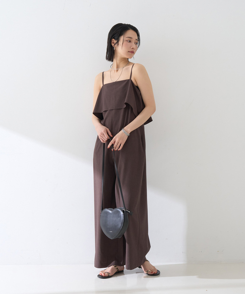 Rouge vif（ルージュヴィフ）の「フレアストレートワイドサロペット（サロペット/オーバーオール・レディース・ブラウン/グレー・38/36）」の13枚目の写真