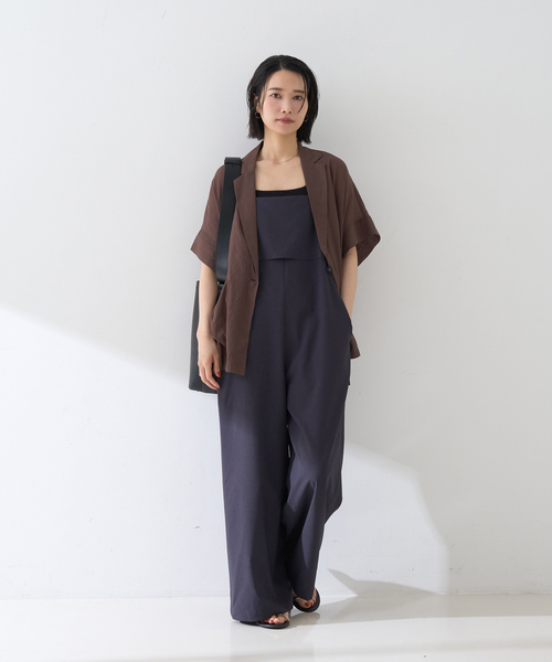 Rouge vif（ルージュヴィフ）の「フレアストレートワイドサロペット（サロペット/オーバーオール・レディース・ブラウン/グレー・38/36）」の17枚目の写真