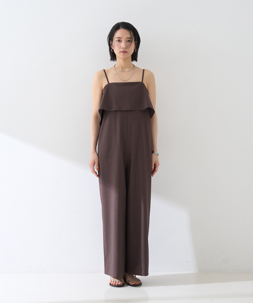 Rouge vif（ルージュヴィフ）の「フレアストレートワイドサロペット（サロペット/オーバーオール・レディース・ブラウン/グレー・38/36）」の3枚目の写真