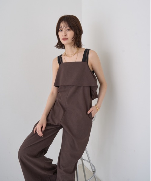 Rouge vif(ルージュヴィフ)の「フレアストレートワイドサロペット(サロペット/オーバーオール・レディース・ブラウン/グレー・38/36)」の17枚目の写真