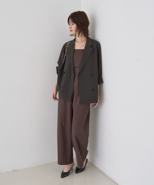 Rouge vif(ルージュヴィフ)の「フレアストレートワイドサロペット(サロペット/オーバーオール・レディース・ブラウン/グレー・38/36)」の20枚目の写真