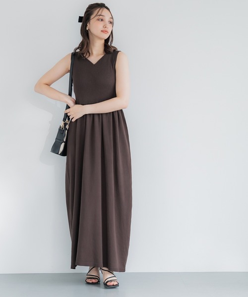 Vネックニットドレス（ワンピース）｜coca（coca）（コカ）の