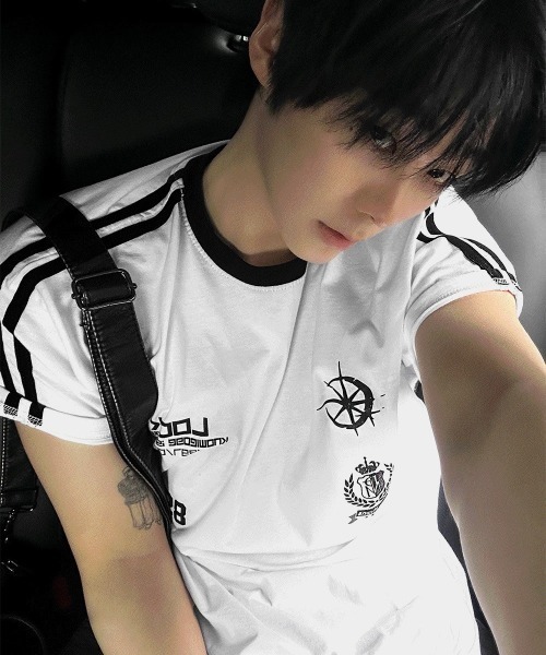 COSYHARU（コシハル）の「89ライン半袖Tシャツ（Tシャツ/カットソー・メンズ・ホワイト/ブラック/ネイビー・FREE）」の6枚目の写真