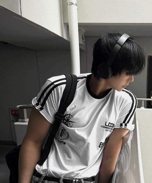 COSYHARU（コシハル）の「89ライン半袖Tシャツ（Tシャツ/カットソー・メンズ・ホワイト/ブラック/ネイビー・FREE）」の8枚目の写真