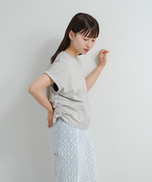 Kastane（カスタネ）の「B ドロストデザインTEE（Tシャツ/カットソー・レディース・ホワイト/グレー/ブラック・FREE）」の7枚目の写真