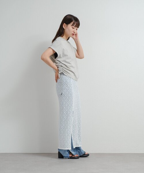 Kastane（カスタネ）の「B ドロストデザインTEE（Tシャツ/カットソー・レディース・ホワイト/グレー/ブラック・FREE）」の11枚目の写真