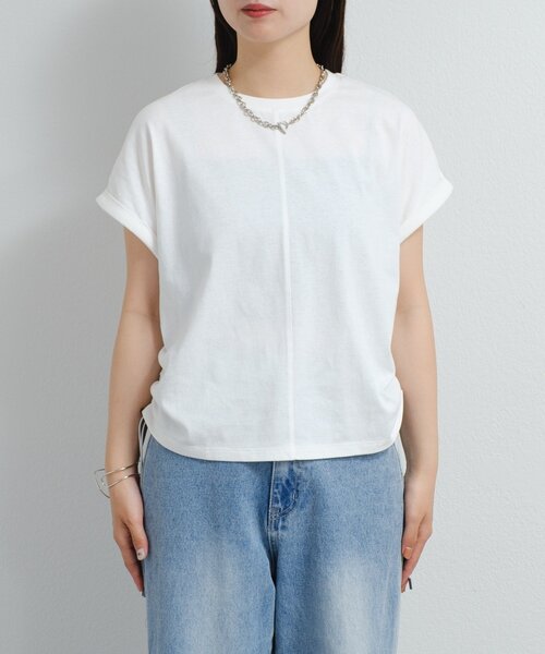 Kastane（カスタネ）の「B ドロストデザインTEE（Tシャツ/カットソー・レディース・ホワイト/グレー/ブラック・FREE）」の13枚目の写真