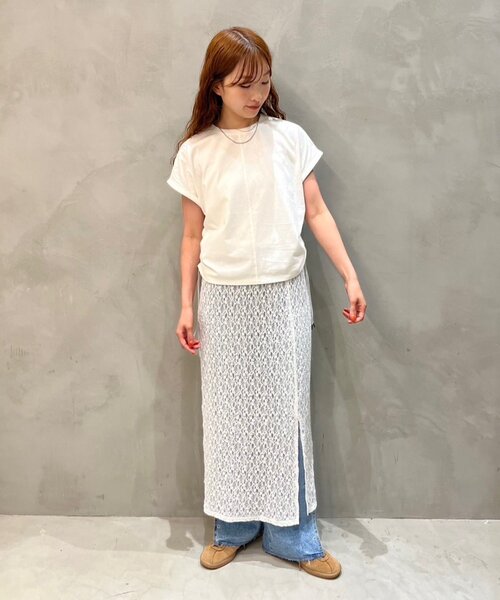 Kastane（カスタネ）の「B ドロストデザインTEE（Tシャツ/カットソー・レディース・ホワイト/グレー/ブラック・FREE）」の21枚目の写真