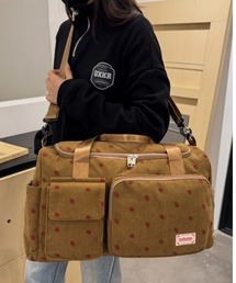 SHEPP（シープ）の「【大容量】【A4対応】イチゴ柄 コーデュロイ ボストン トラベル ジムバッグ（ボストンバッグ）」