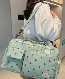 SHEPP（シープ）の「【大容量】【A4対応】イチゴ柄 コーデュロイ ボストン トラベル ジムバッグ（ボストンバッグ）」