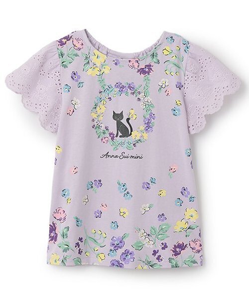 アナスイミニ　新品　Tシャツ　パープル　グリーン　ねこ セール】【人気商品再入荷】【直営店で取り扱い無し】ねこパネル