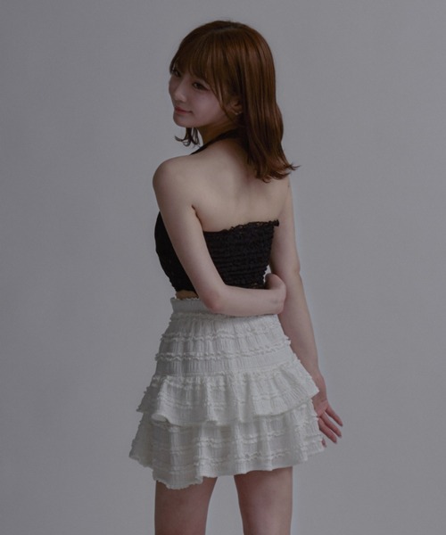 tinkerend(ティンカーエンド)の「Halter Neck Ribbon Lace Top / ホルターネックリボンレーストップス(シャツ/ブラウス・レディース・ホワイト/ブラック・FREE)」の12枚目の写真