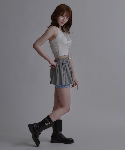 tinkerend(ティンカーエンド)の「Halter Neck Ribbon Lace Top / ホルターネックリボンレーストップス(シャツ/ブラウス・レディース・ホワイト/ブラック・FREE)」の7枚目の写真