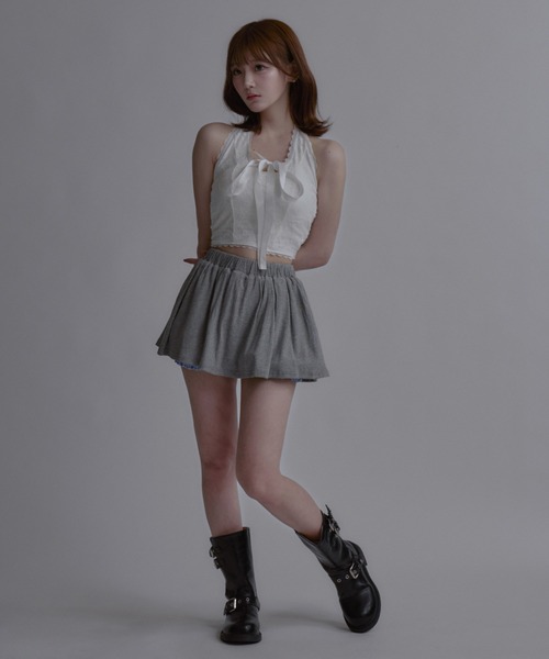 tinkerend(ティンカーエンド)の「Halter Neck Ribbon Lace Top / ホルターネックリボンレーストップス(シャツ/ブラウス・レディース・ホワイト/ブラック・FREE)」の8枚目の写真