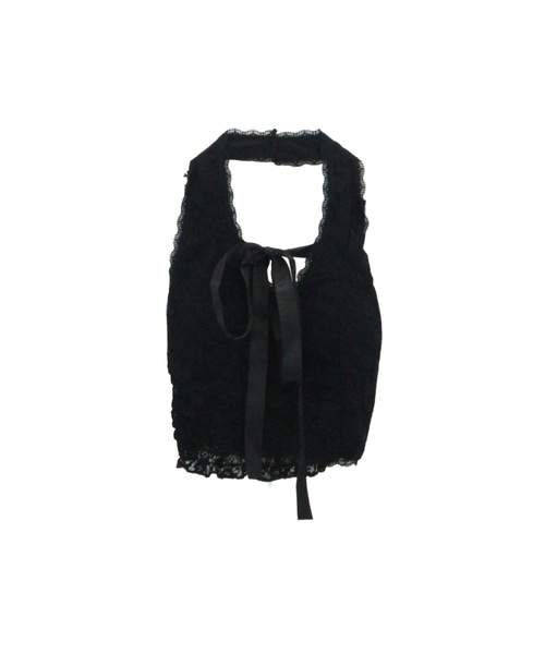 tinkerend(ティンカーエンド)の「Halter Neck Ribbon Lace Top / ホルターネックリボンレーストップス(シャツ/ブラウス・レディース・ホワイト/ブラック・FREE)」の18枚目の写真