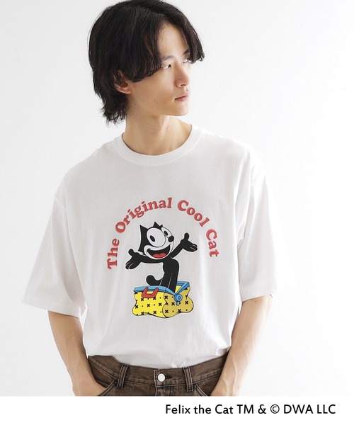 tk.TAKEO KIKUCHI(ティーケータケオキクチ)の「FELIX THE CAT Tシャツ(Tシャツ/カットソー・メンズ・ブラック/ホワイト/ホワイト系1/ブラック系・04/03/02)」の3枚目の写真