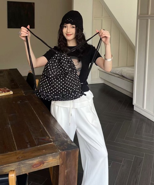 Ressaca(レサーカ)の「ドット柄フリルナップサック(バックパック/リュック・レディース・ブルー/ホワイト/ブラック・FREE)」の5枚目の写真