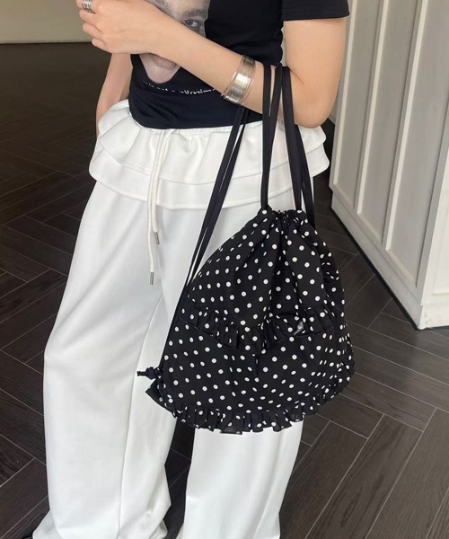 セール】ドット柄フリルナップサック（バックパック/リュック